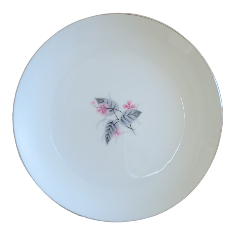 1 Vtg 50's Lyrics By Narumi Fine China Japan Bread Butter Plate Pink Gray